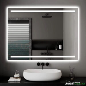 Specchio a LED su MISURA con Doppia illuminazione orizzontale