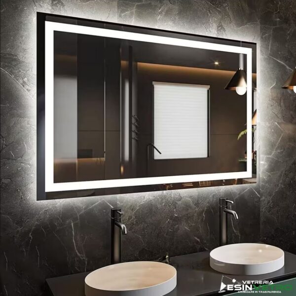Specchio A LED Su MISURA Con Illuminazione Orizzontale E Verticale