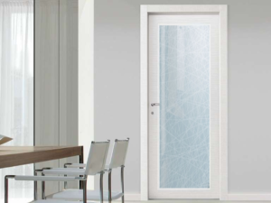 Vetro satinato con decoro "Madras Crossing" su misura per porte