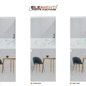 Porta Scorrevole in vetro stratificato 5+5 con inserto Elementi