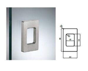 Maniglia in alluminio 66x40mm