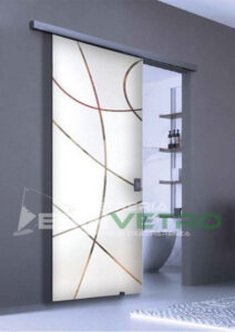 Porta Scorrevole in vetro Decorato su misura