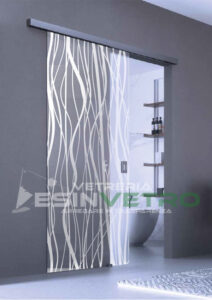 Porta Scorrevole in vetro Decorato Madras su misura
