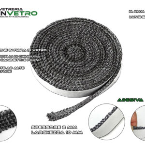 Guarnizione per stufe e caminetti Adesiva 2 mm x 2 mt