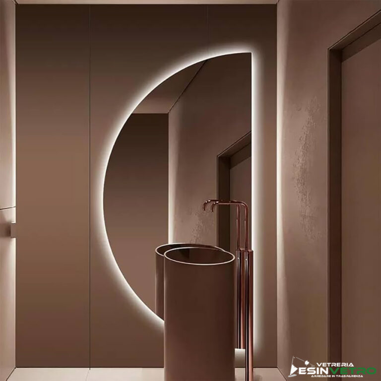 Specchio Mezza Luna Da Parete, Specchio Bagno Con Luce, Specchio Specchio Mezza Luna Da Parete, Specchio Bagno Con Luce, Specchio