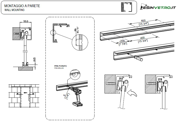 instruzioni montaggio scorrevole con doppio soft-close