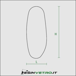 specchio irregolare bisellato su misura EV57 schema tecnico