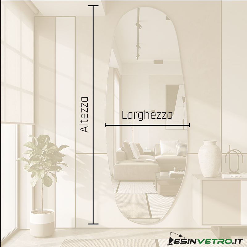 specchio irregolare immagine prodotto EV157 INFO ALTEZZA