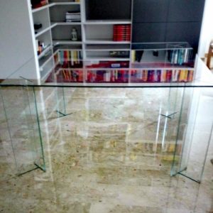 tavolo in vetro extrachiaro temperato 150cm x 150 cm